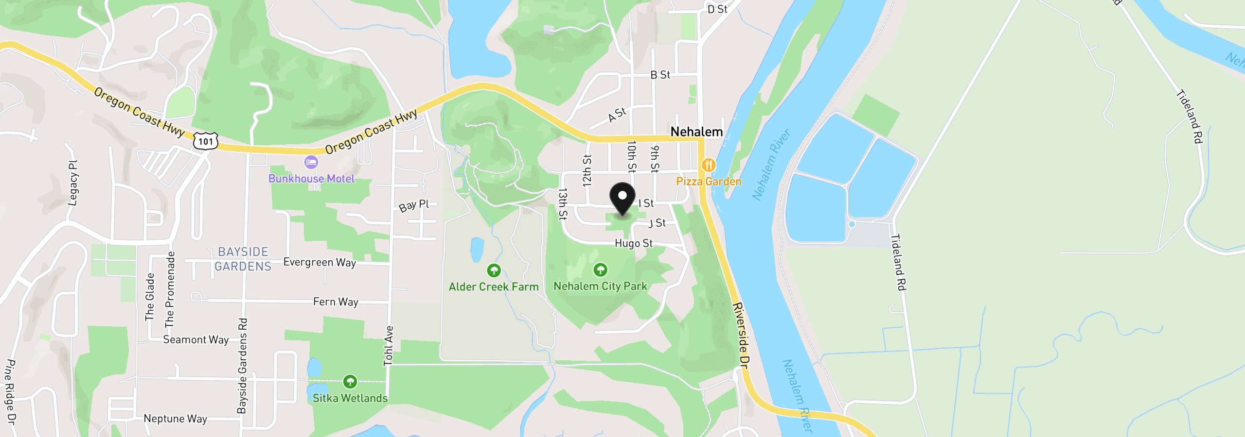 Map showing the location of 12790 J St, Nehalem, OR 97131