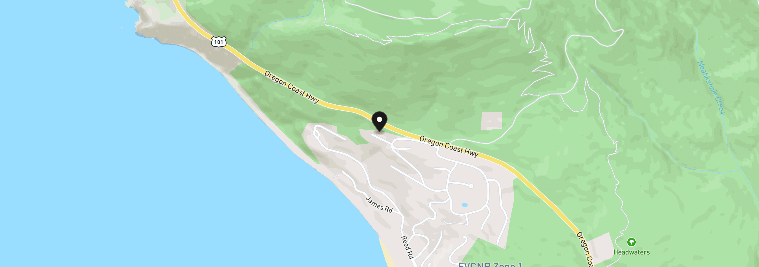 Map showing the location of Twana Trace 1700, Manzanita, OR 97130
