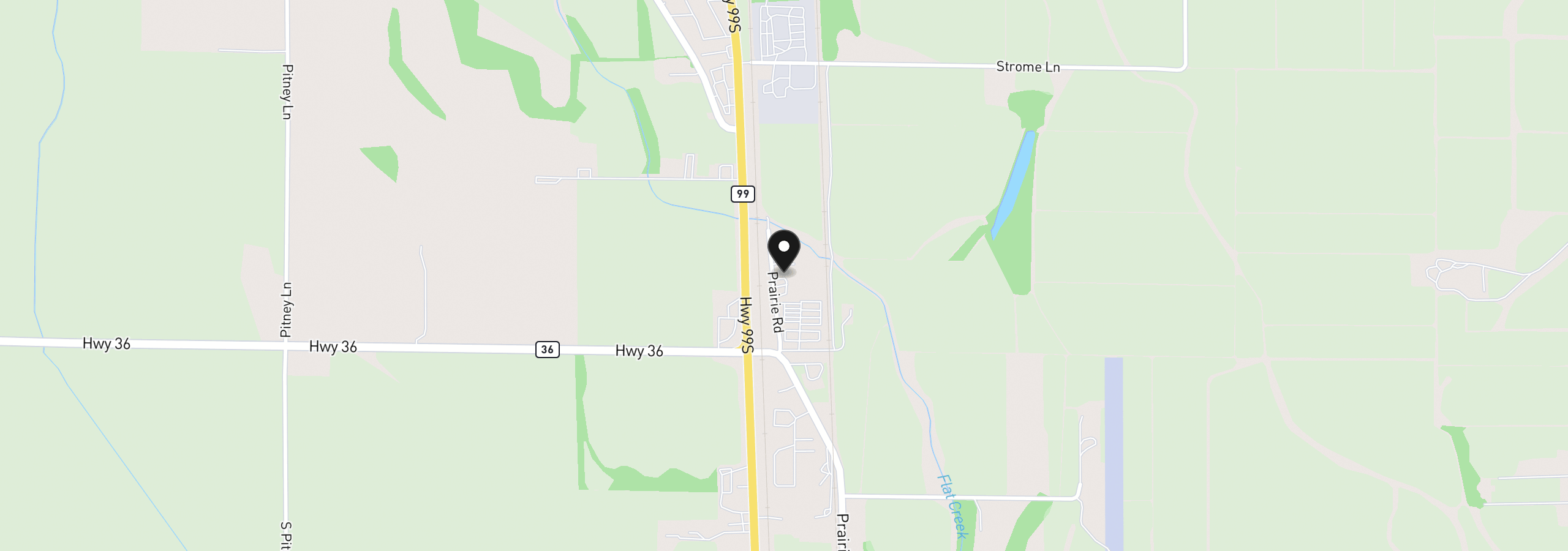 Map showing the location of 93291 Prairie Rd, Junction City, OR 97448
