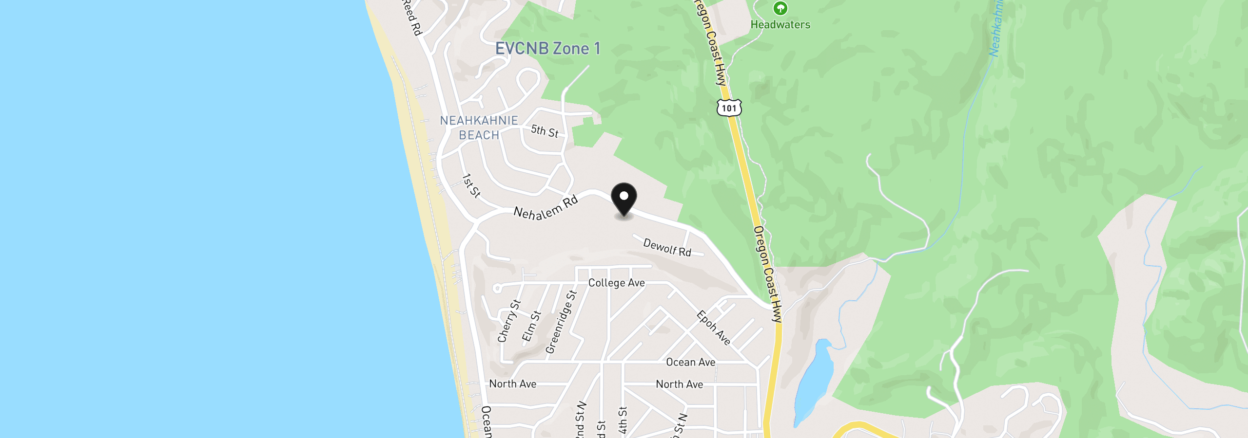 Map showing the location of 9195 Nehalem Rd, Manzanita, OR 97130
