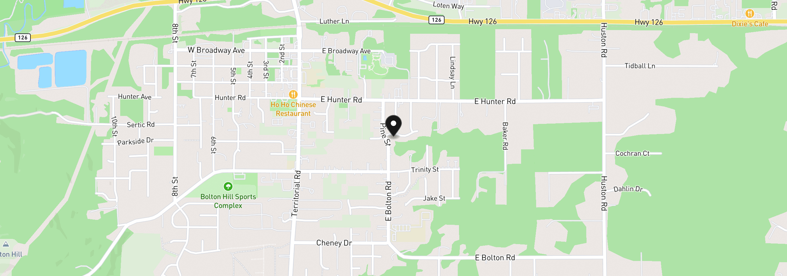 Map showing the location of 25246 Corky Ln, Veneta, OR 97487