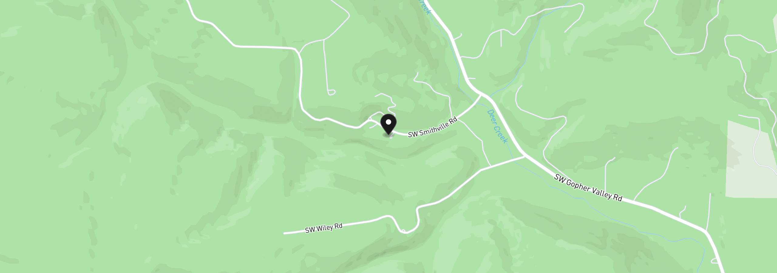 Map showing the location of 27311 SW Smithville Rd, Sheridan, OR 97378