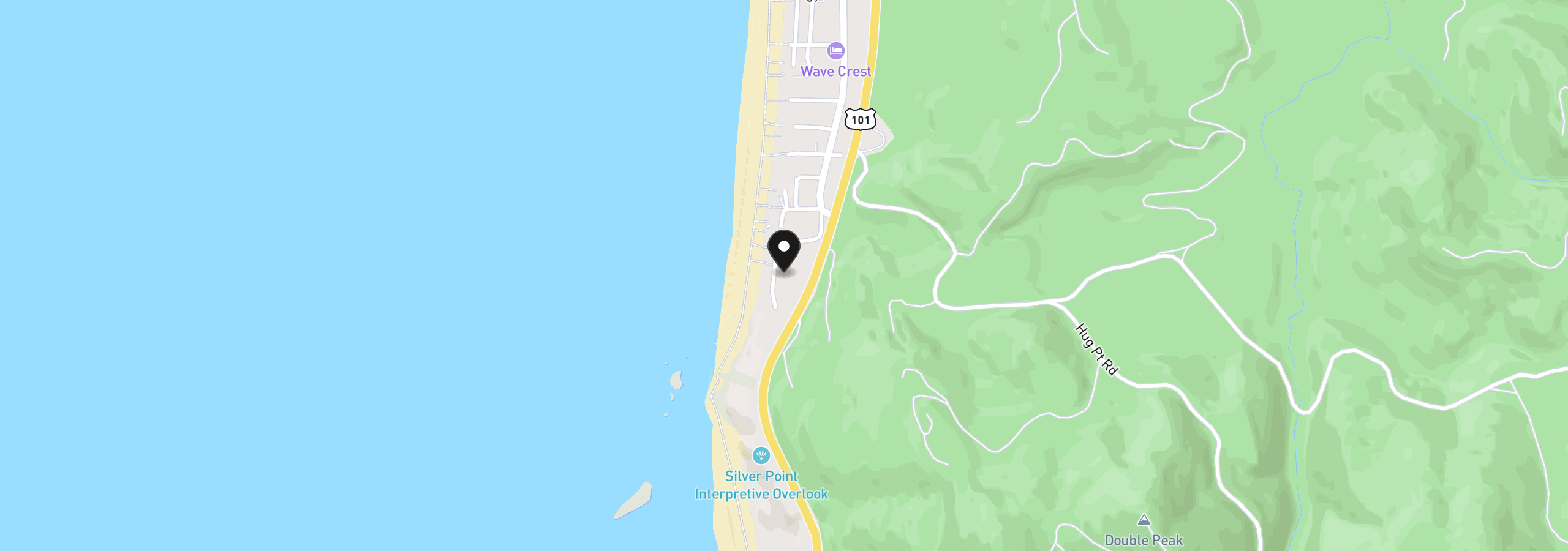 Map showing the location of 4631 Logan Ln, Cannon Beach, OR 97110