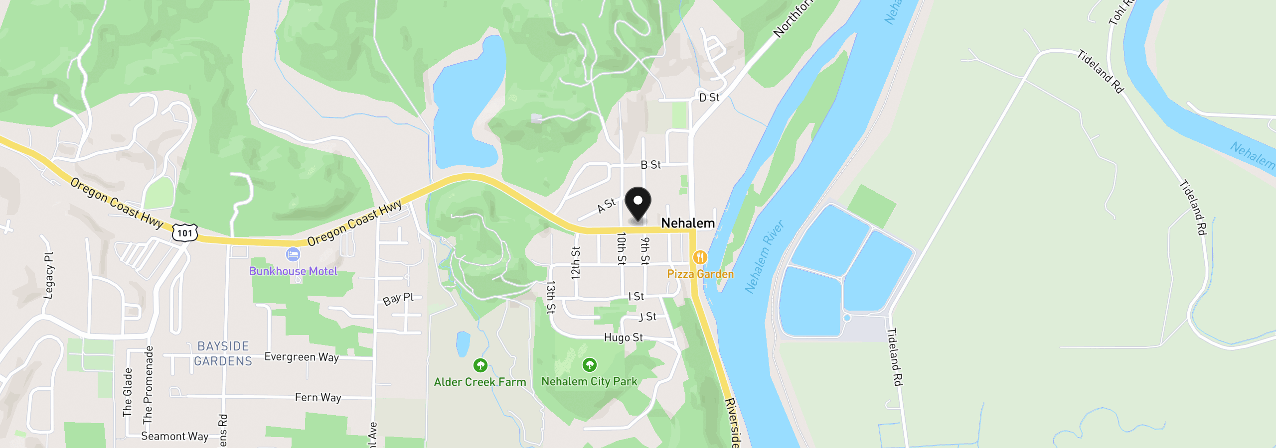 Map showing the location of 12880 H St, Nehalem, OR 97131