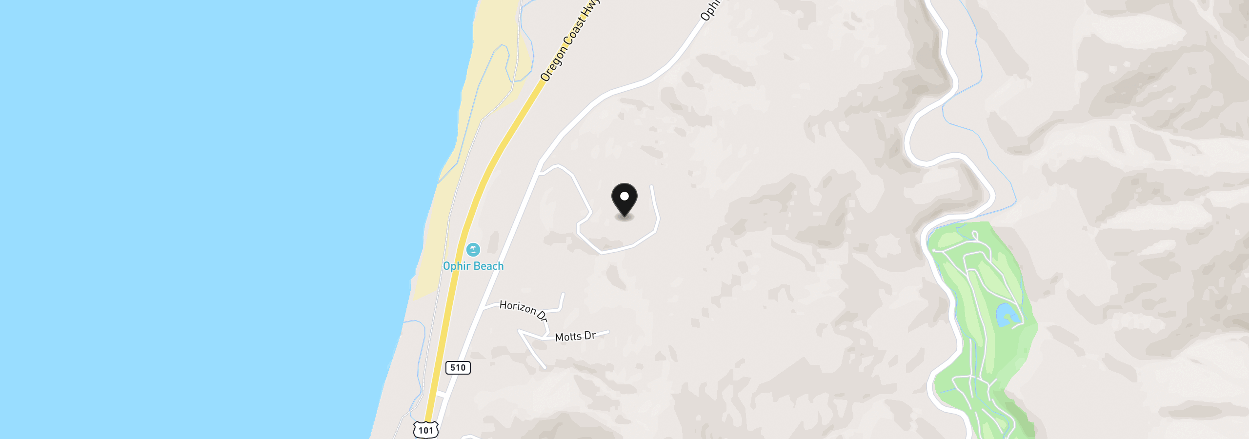 Map showing the location of Starkweather Rd 101, Gold Beach, OR 97444
