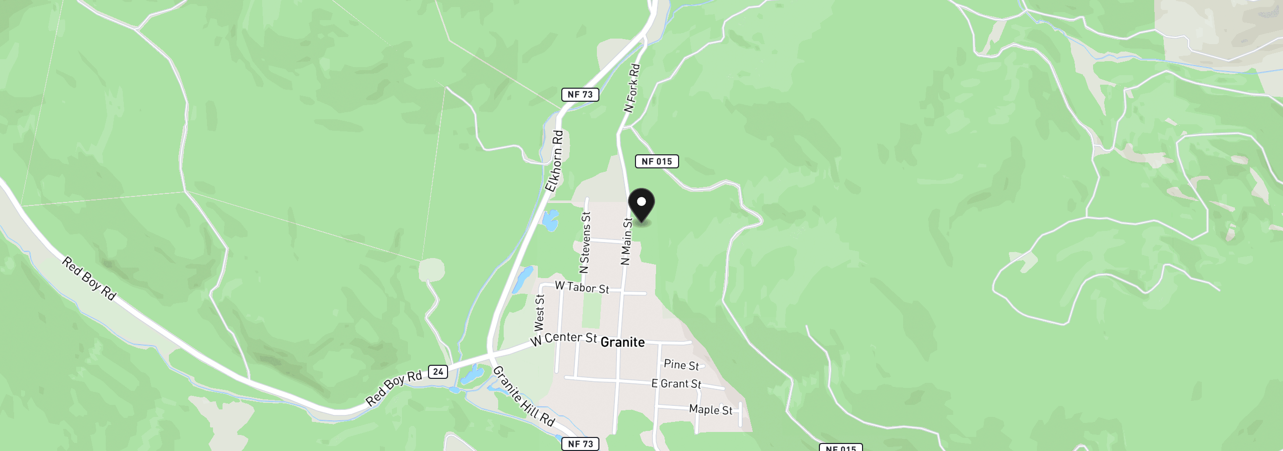 Map showing the location of 0 North Granite, Granite, OR 97877