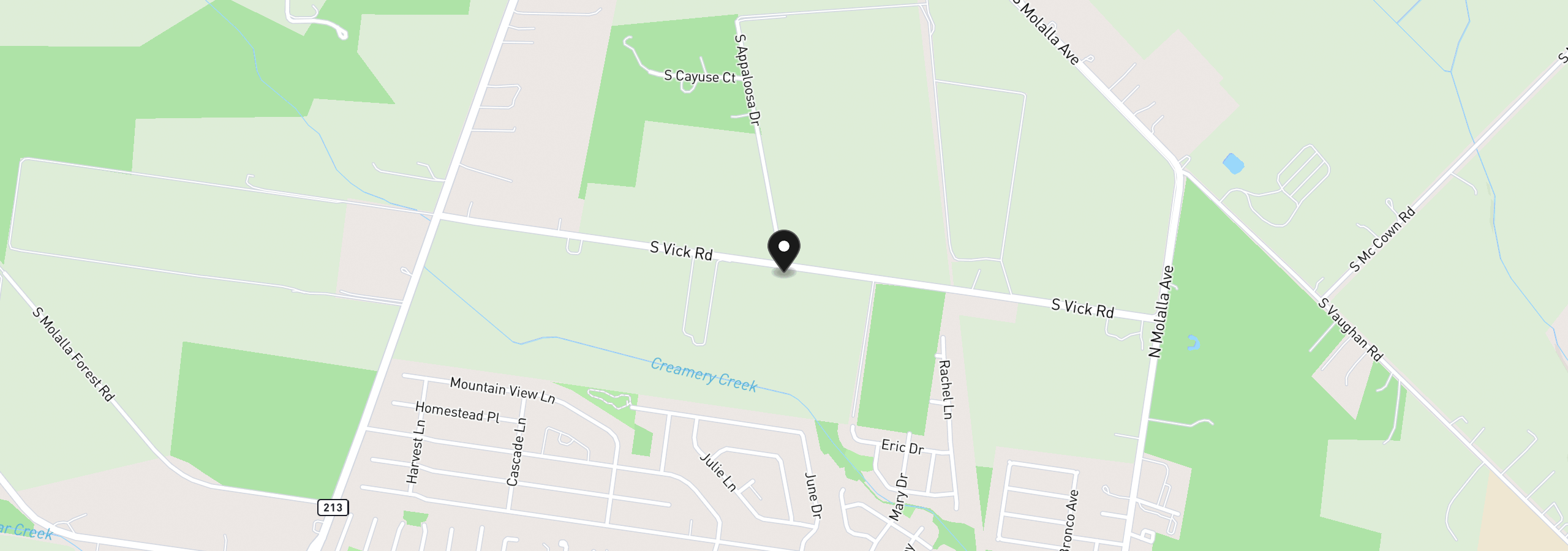 Map showing the location of 13606 S Vick Rd, Molalla, OR 97038