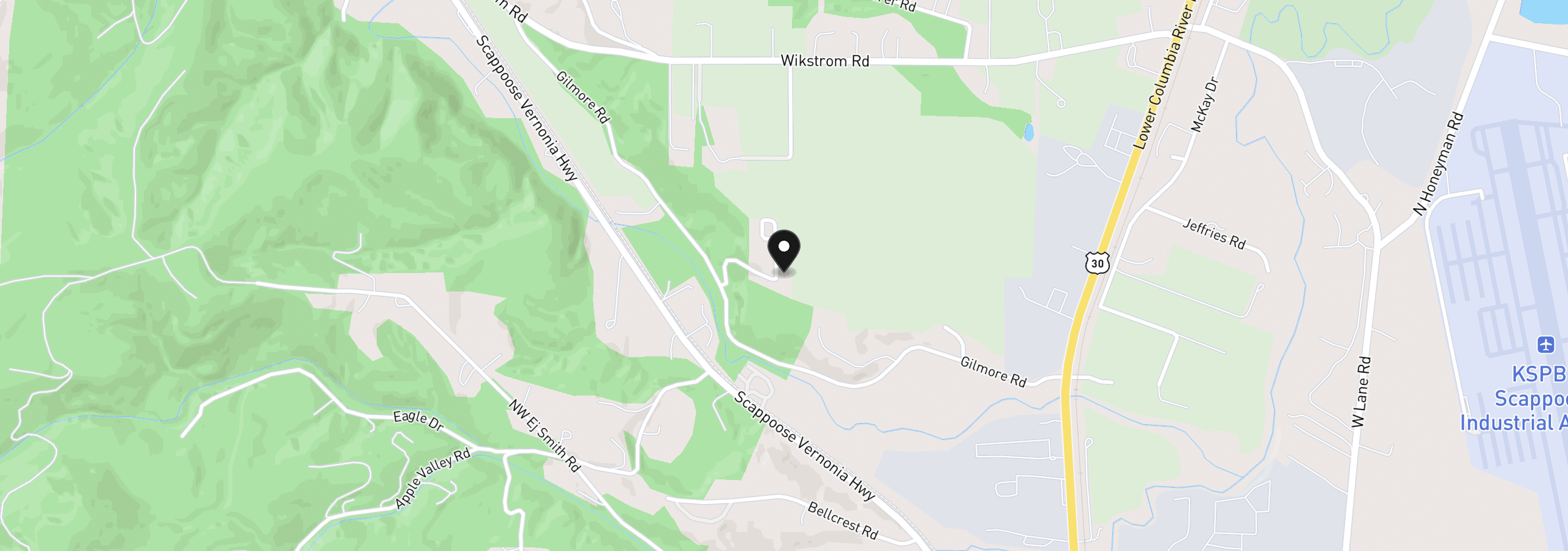Map showing the location of 32849 Gilmore Rd, Scappoose, OR 97056