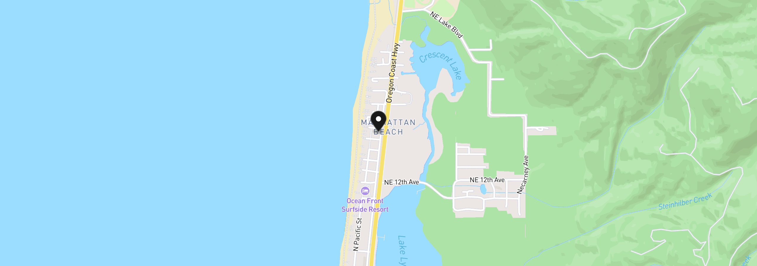 Map showing the location of 1641 N Miller, Rockaway Beach, OR 97136