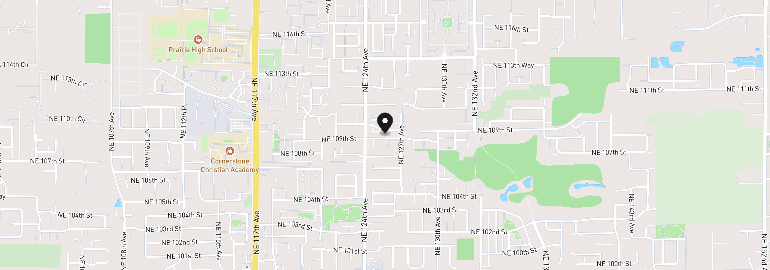 Map showing the location of 12514 NE 109th St, Vancouver, Wa 98682