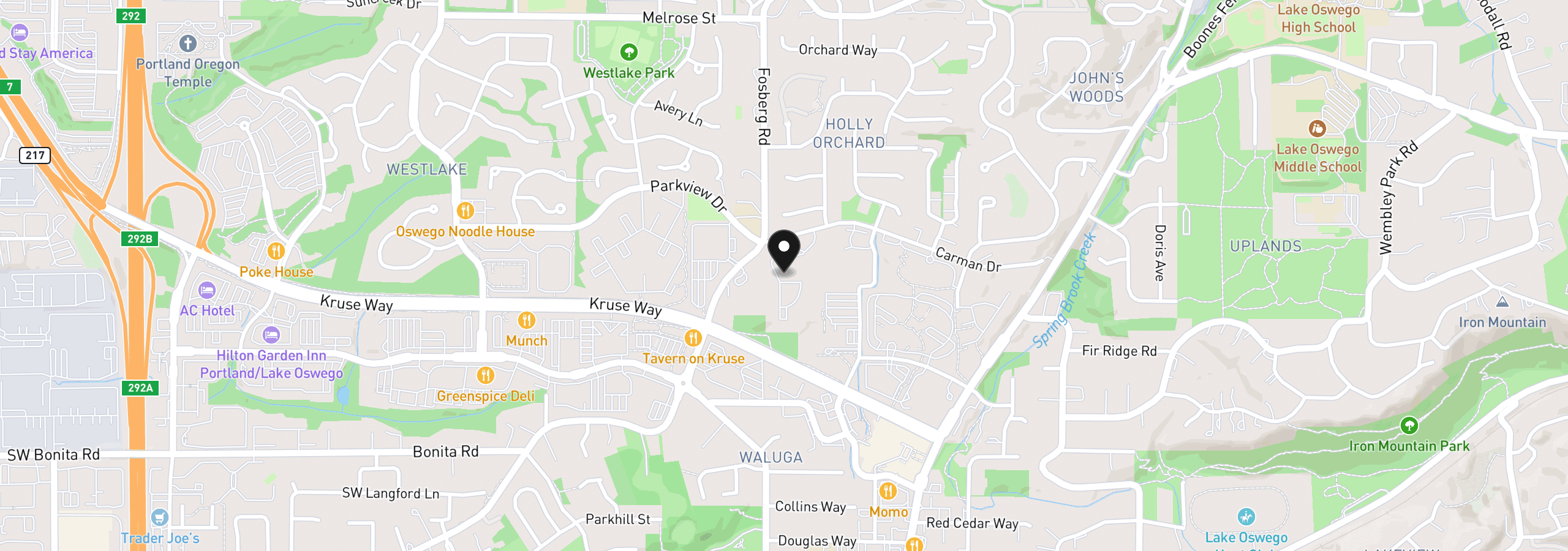 Map showing the location of 4000 Carman Dr E-68, Lake Oswego, OR 97035