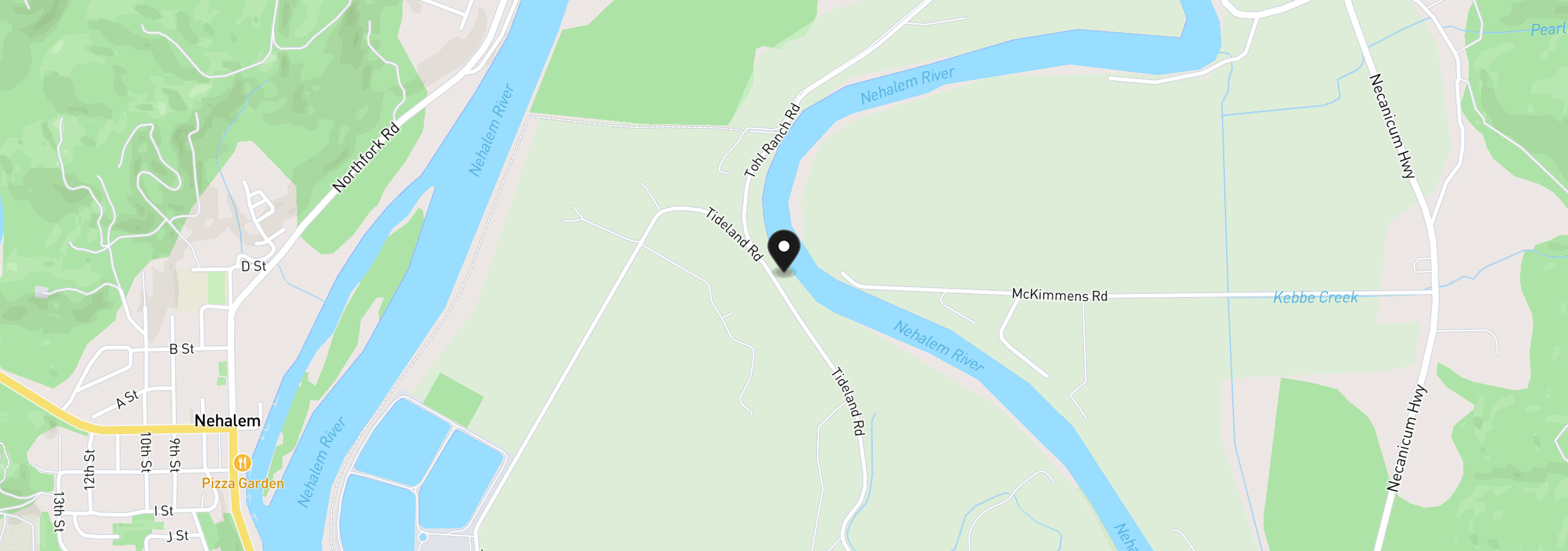 Map showing the location of 14950 Tideland Rd, Nehalem, OR 97131