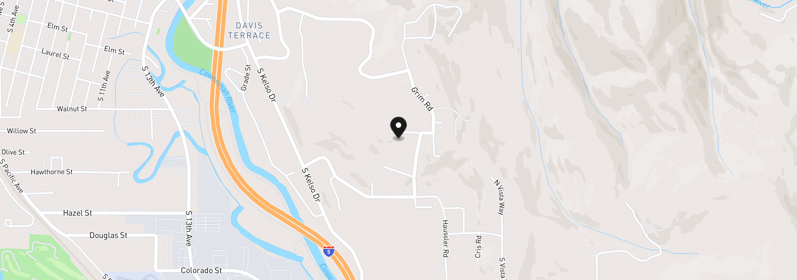 Map showing the location of W Highland Park Dr, Kelso, Wa 98626