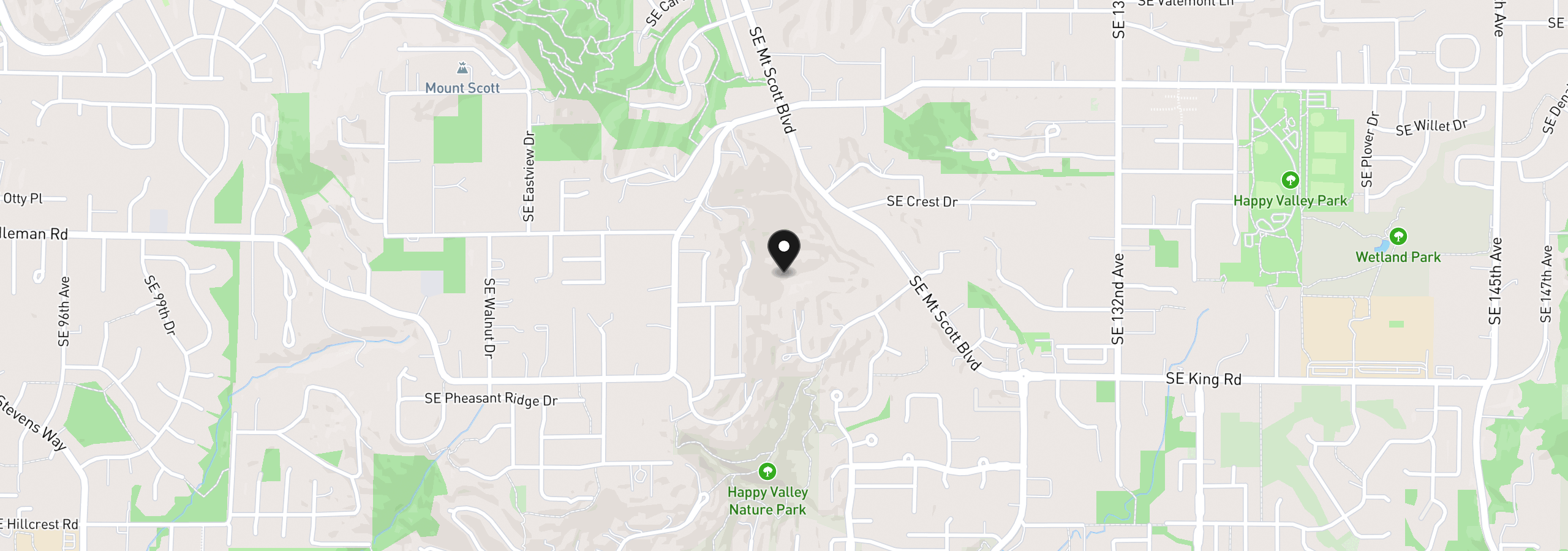 Map showing the location of Dorset Ln, Happy Valley, OR 97086