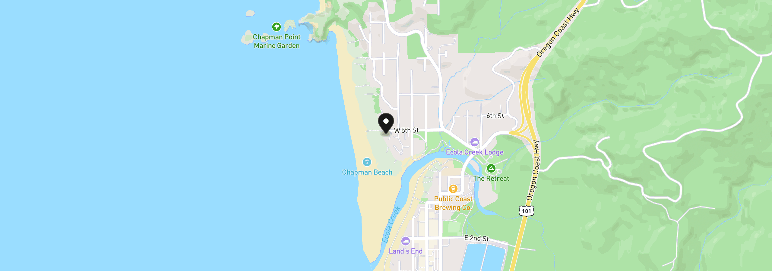 Map showing the location of 404 N Breakers Point Ct 404, Cannon Beach, OR 97110