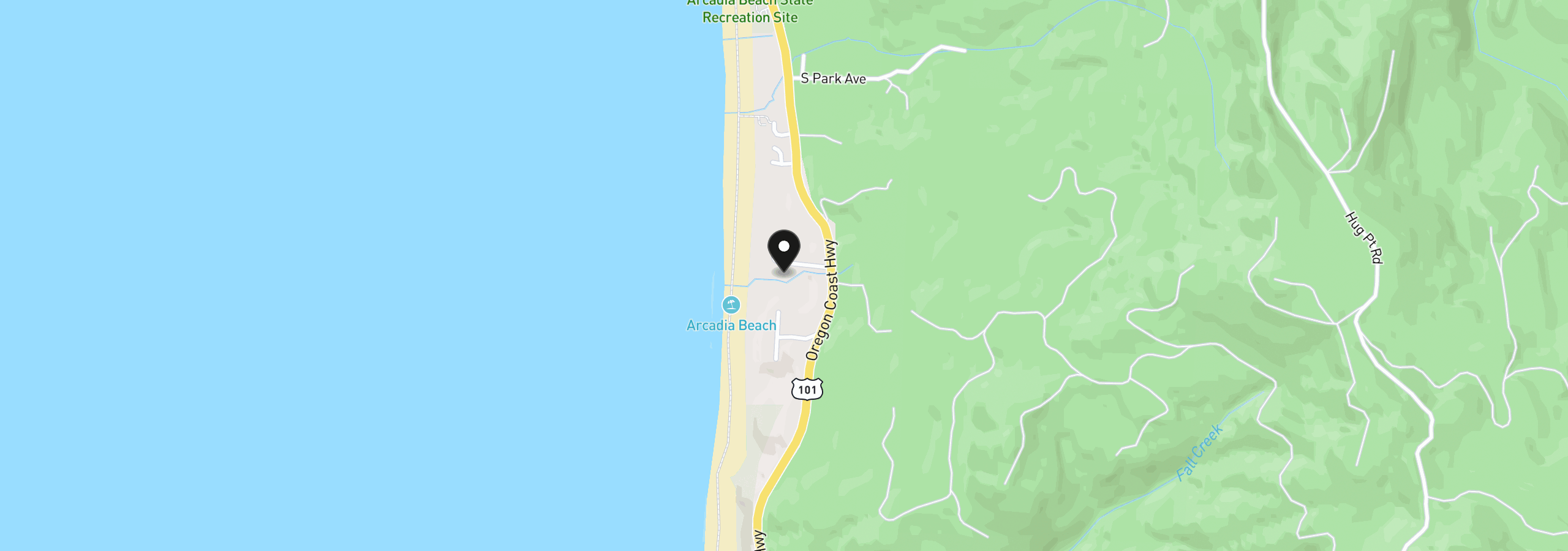 Map showing the location of Picture Windows Ln 3, Cannon Beach, OR 97110