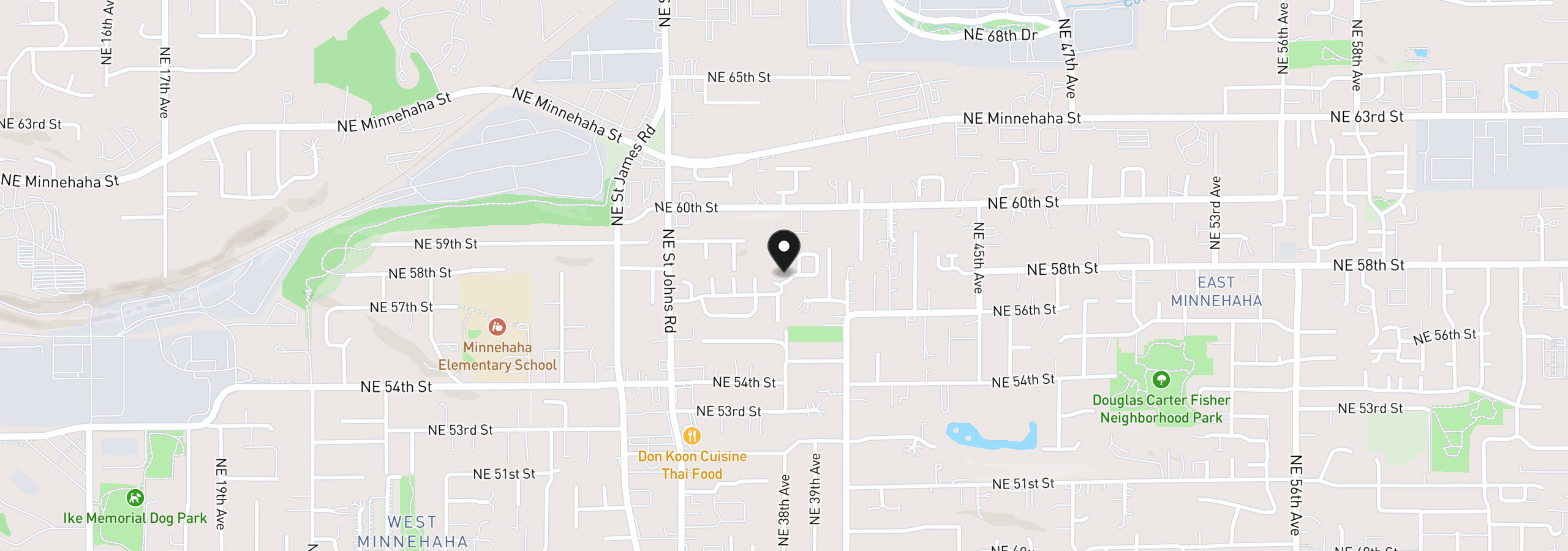 Map showing the location of 5701 NE St Johns Rd 63, Vancouver, Wa 98661