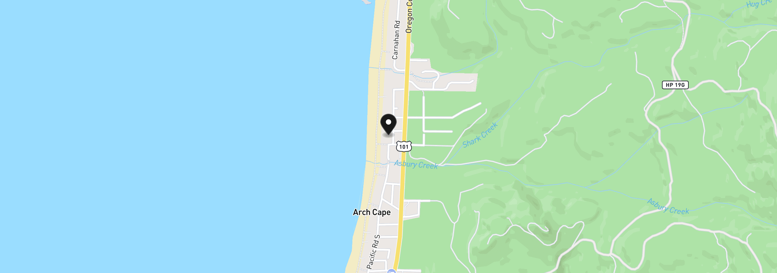 Map showing the location of s of 80272 Pacific Rd, Arch Cape, OR 97102