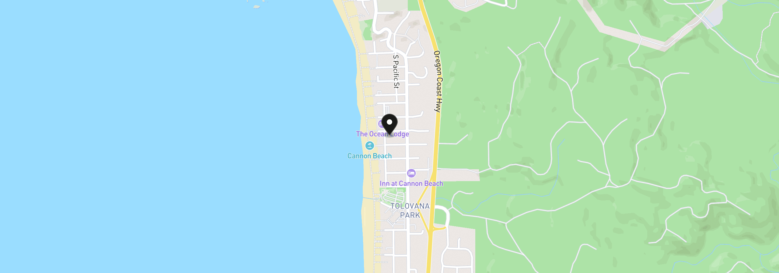 Map showing the location of 2939 Pacific St, Cannon Beach, OR 97110