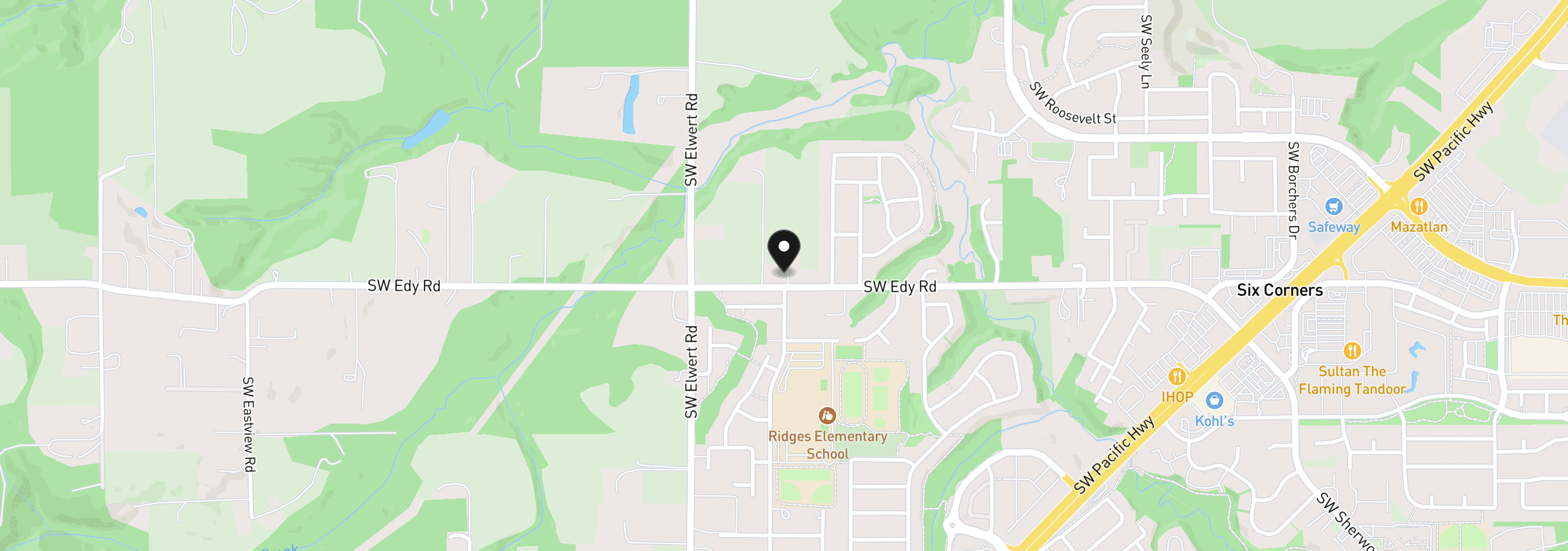 Map showing the location of 18201 SW Edy Rd, Sherwood, OR 97140