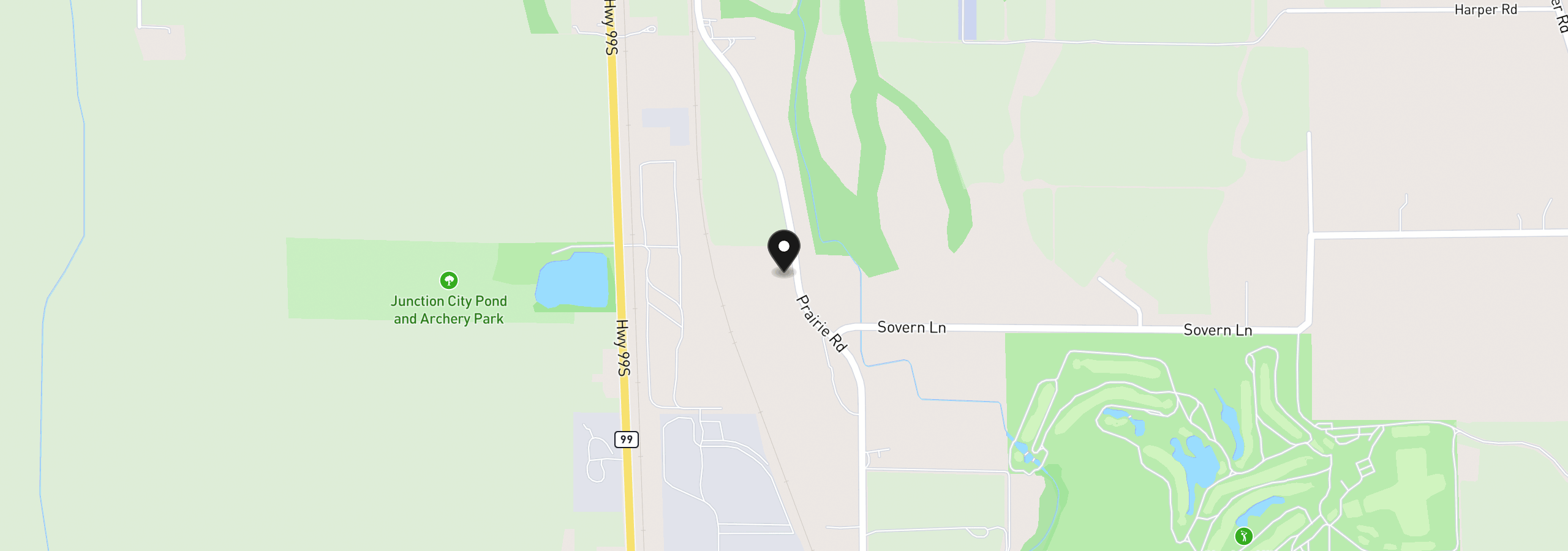 Map showing the location of 92756 Prairie Rd, Junction City, OR 97448