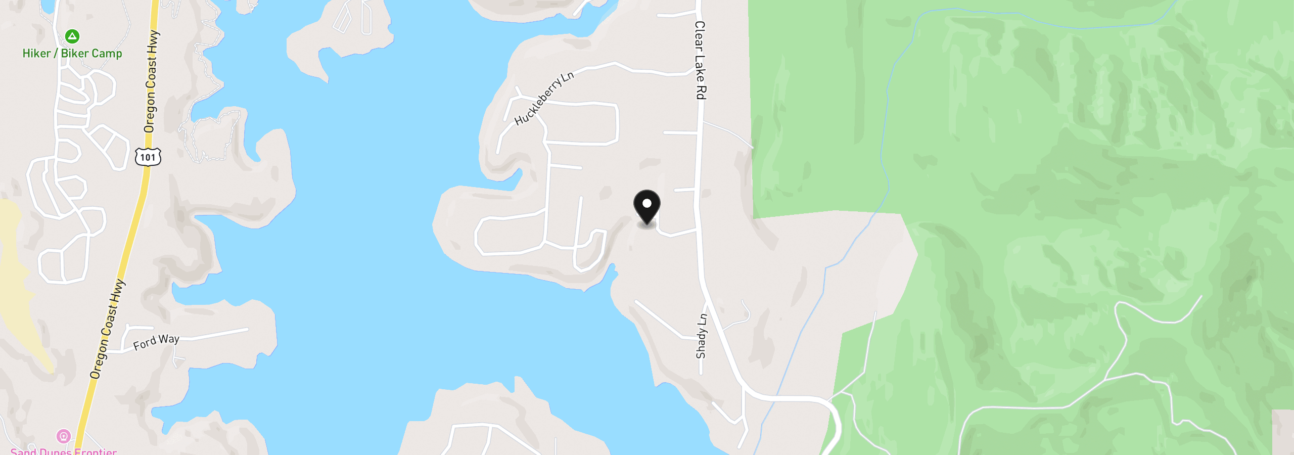 Map showing the location of Cedar Ln 112, Florence, OR 97439