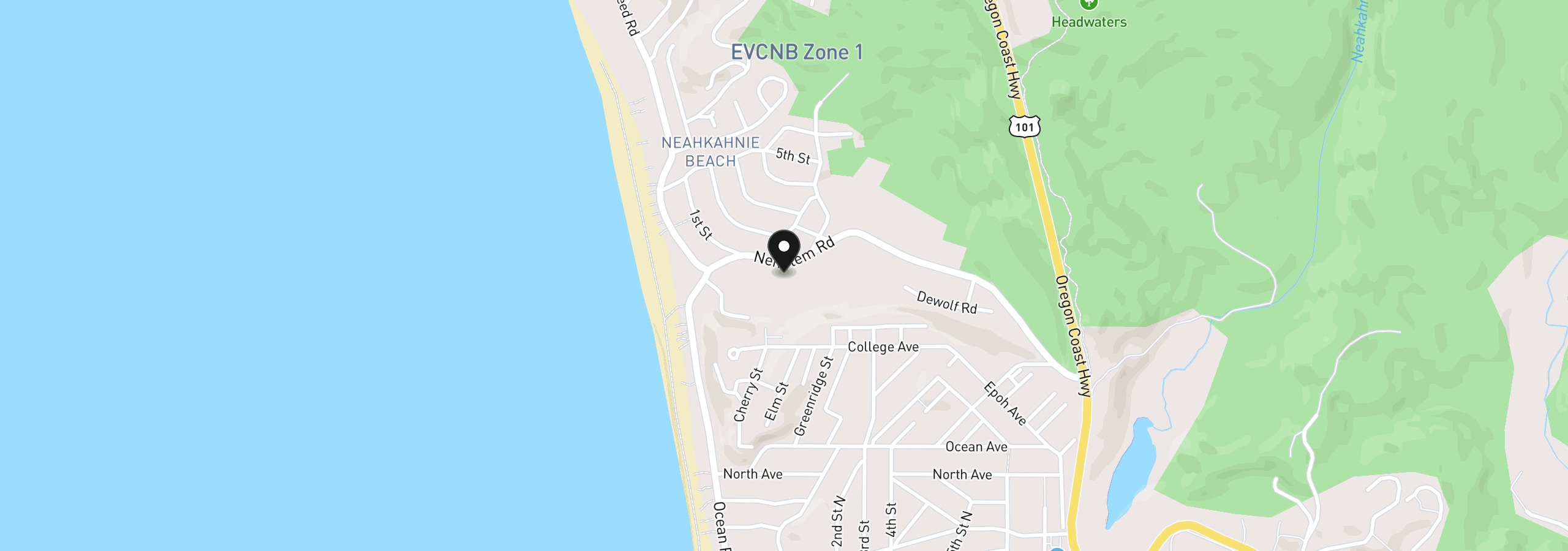 Map showing the location of Nehalem Rd Tl 08808, Manzanita, OR 97130