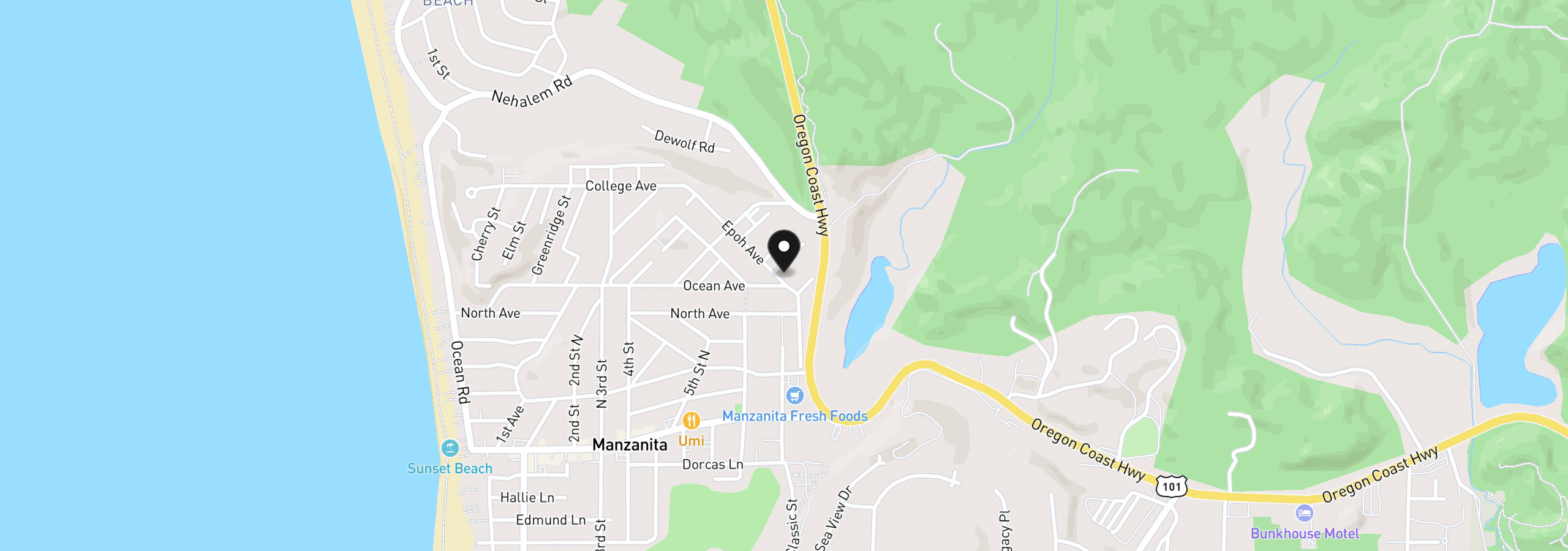 Map showing the location of 19th Lot 9, Manzanita, OR 97130