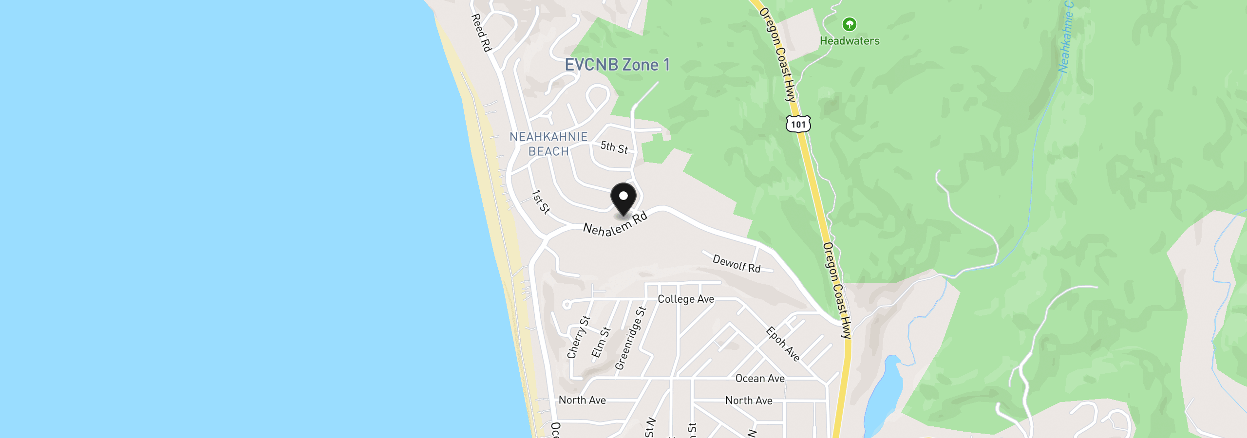 Map showing the location of 8194 Nehalem Rd, Manzanita, OR 97130