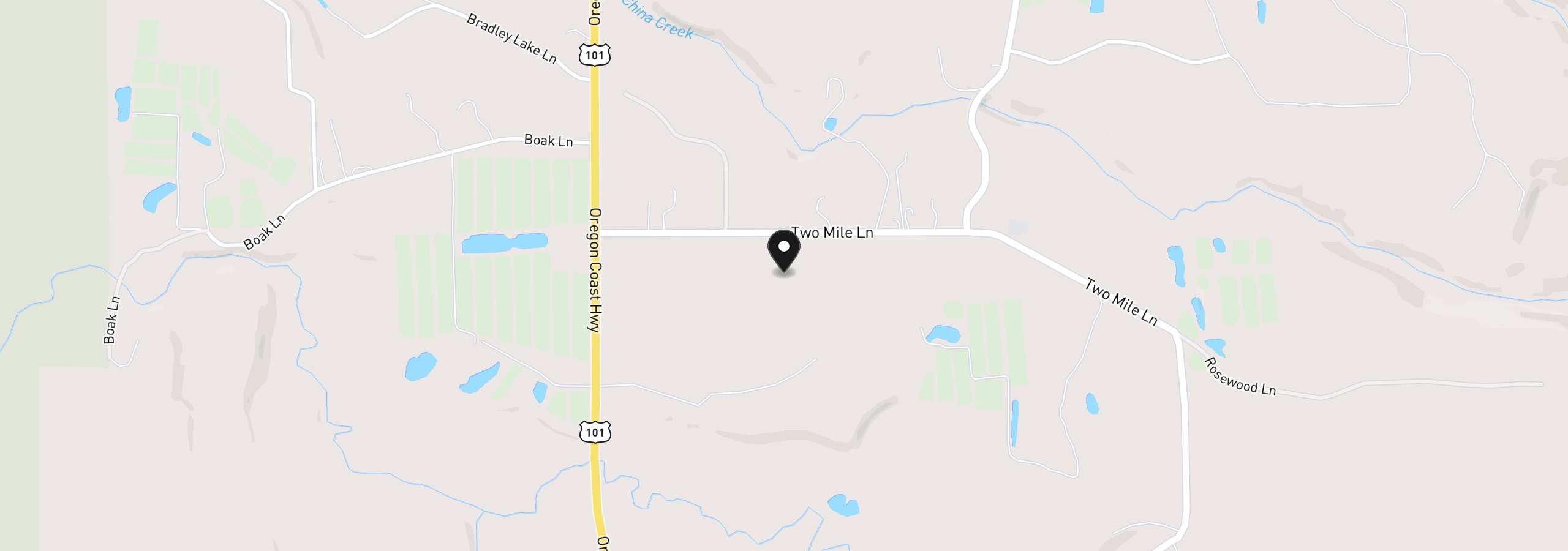 Map showing the location of 87720 Two Mile Ln, Bandon, OR 97411