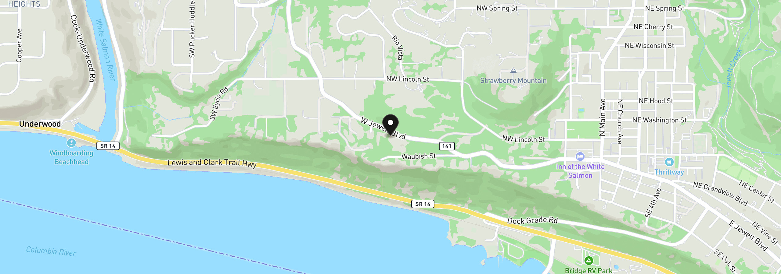 Map showing the location of 703 W Jewett Blvd, White Salmon, Wa 98672