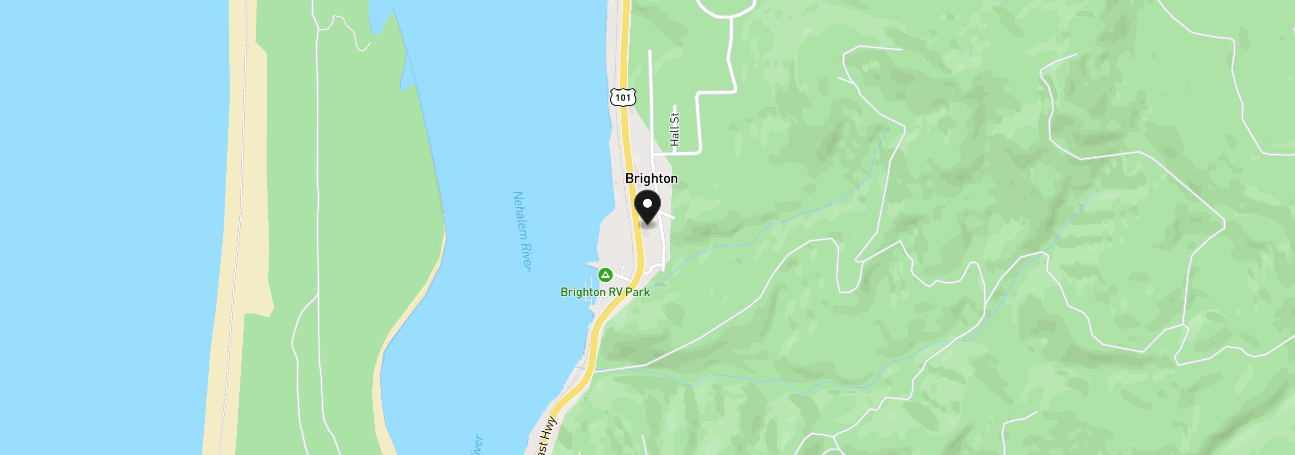 Map showing the location of S Bay View Blvd, Rockaway Beach, OR 97136