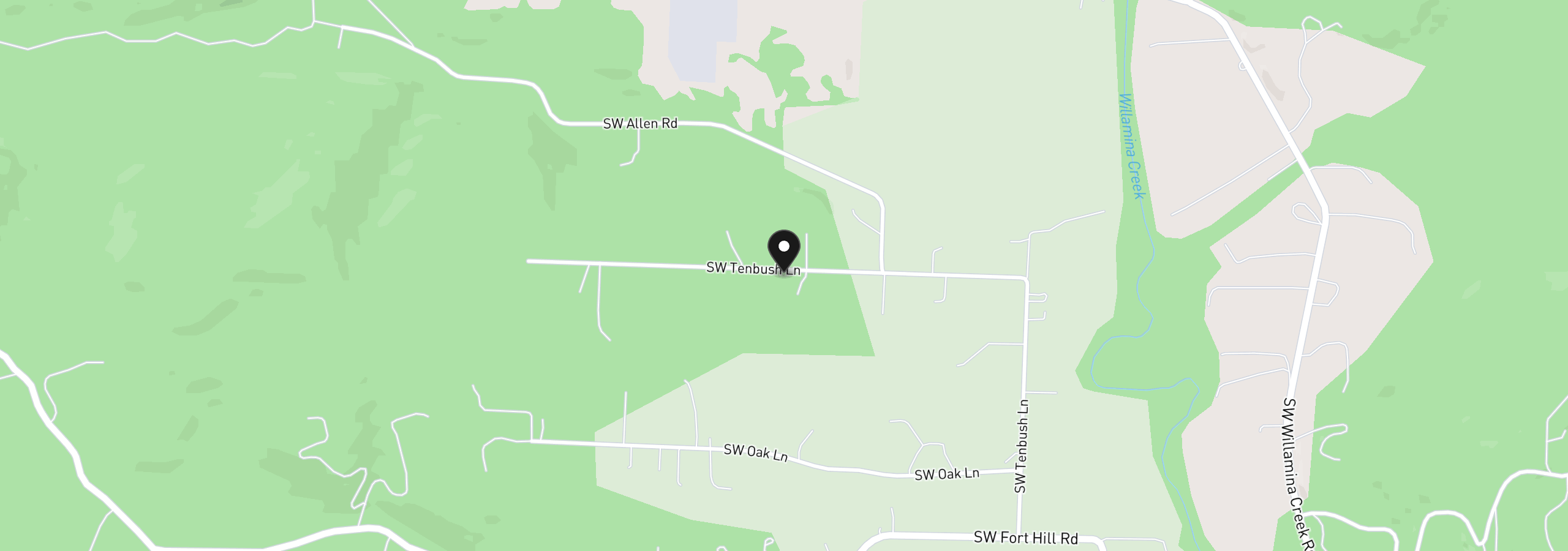 Map showing the location of 38805 SW Tenbush Ln, Willamina, OR 97396