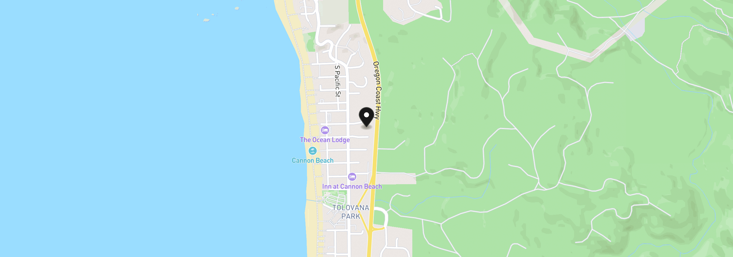 Map showing the location of 151 E Nelchena Ct, Cannon Beach, OR 97110