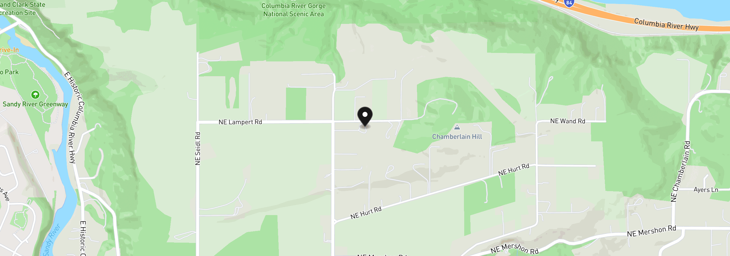 Map showing the location of 1408 NE Ogden Rd, Troutdale, OR 97060