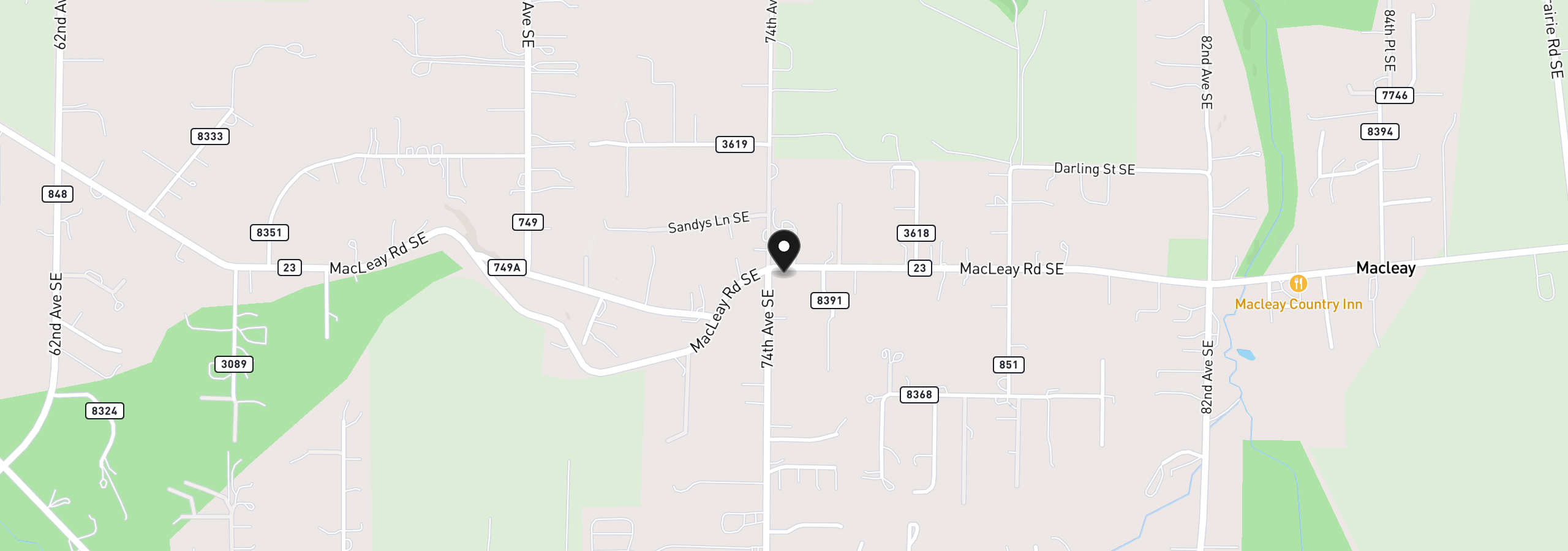 Map showing the location of 7442 Macleay Rd SE, Salem, OR 97317