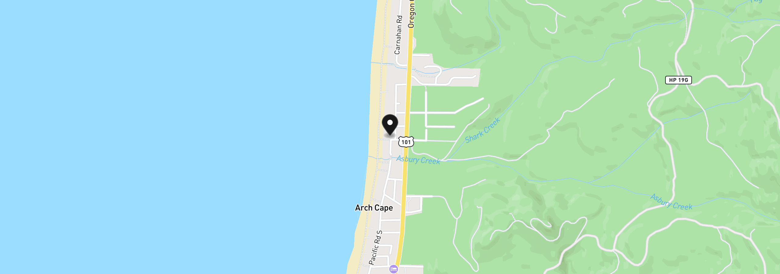 Map showing the location of 80258 Pacific Rd, Arch Cape, OR 97102