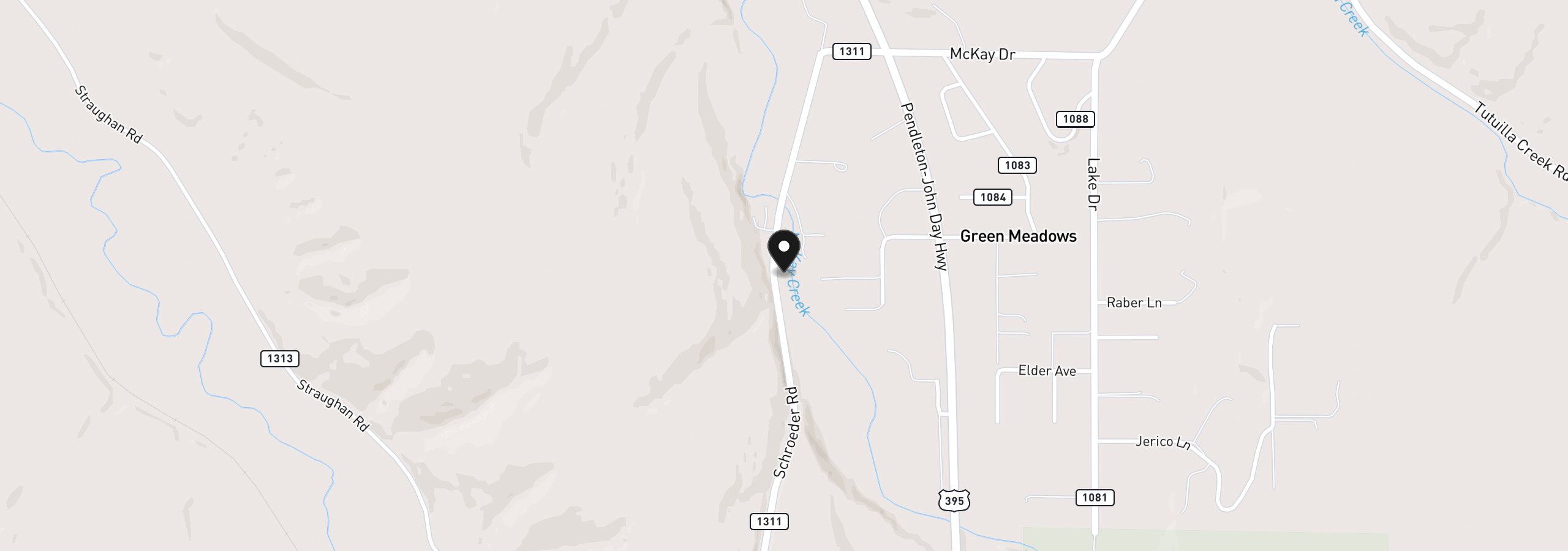 Map showing the location of 71461 Schroeder Rd, Pendleton, OR 97801