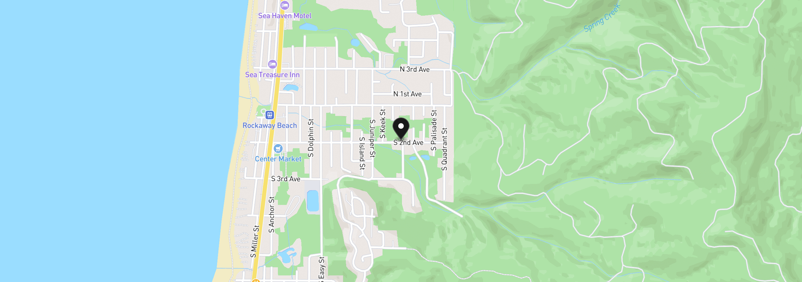 Map showing the location of Marine 4, Rockaway Beach, OR 97136