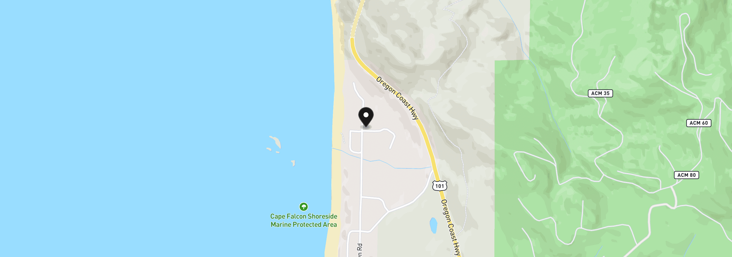 Map showing the location of 31865 Clatsop Ln, Cove Beach, OR 97102