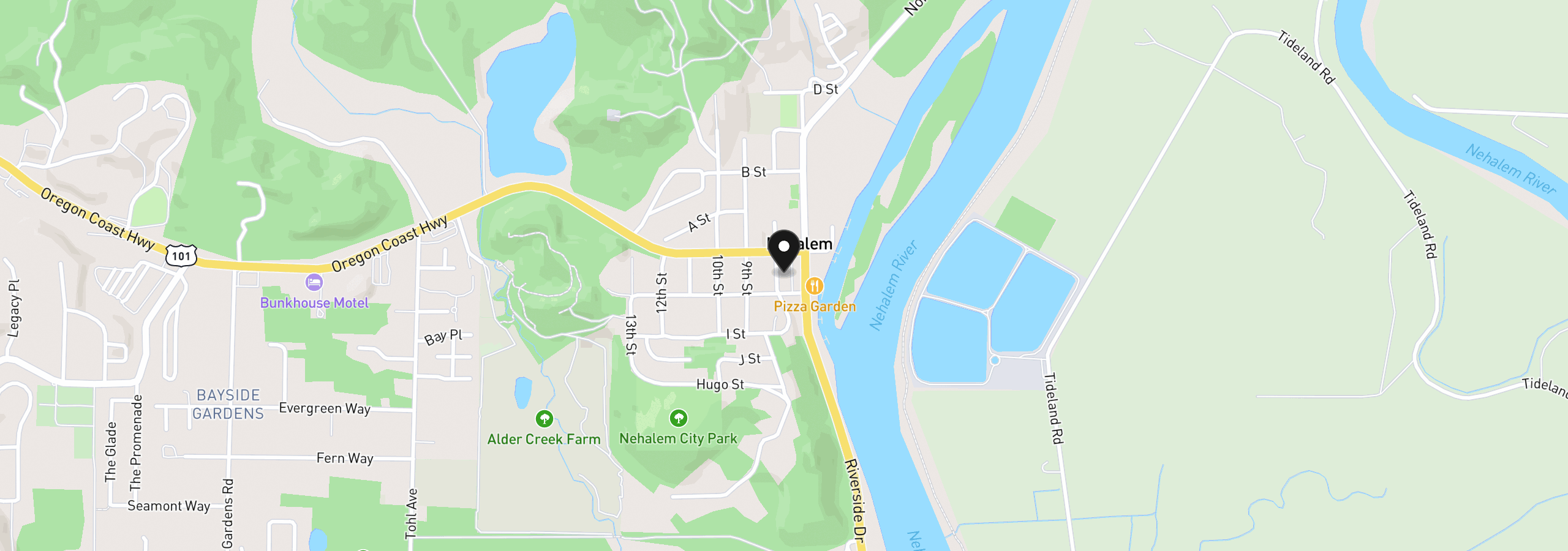 Map showing the location of 35895 8 th St, Nehalem, OR 97131