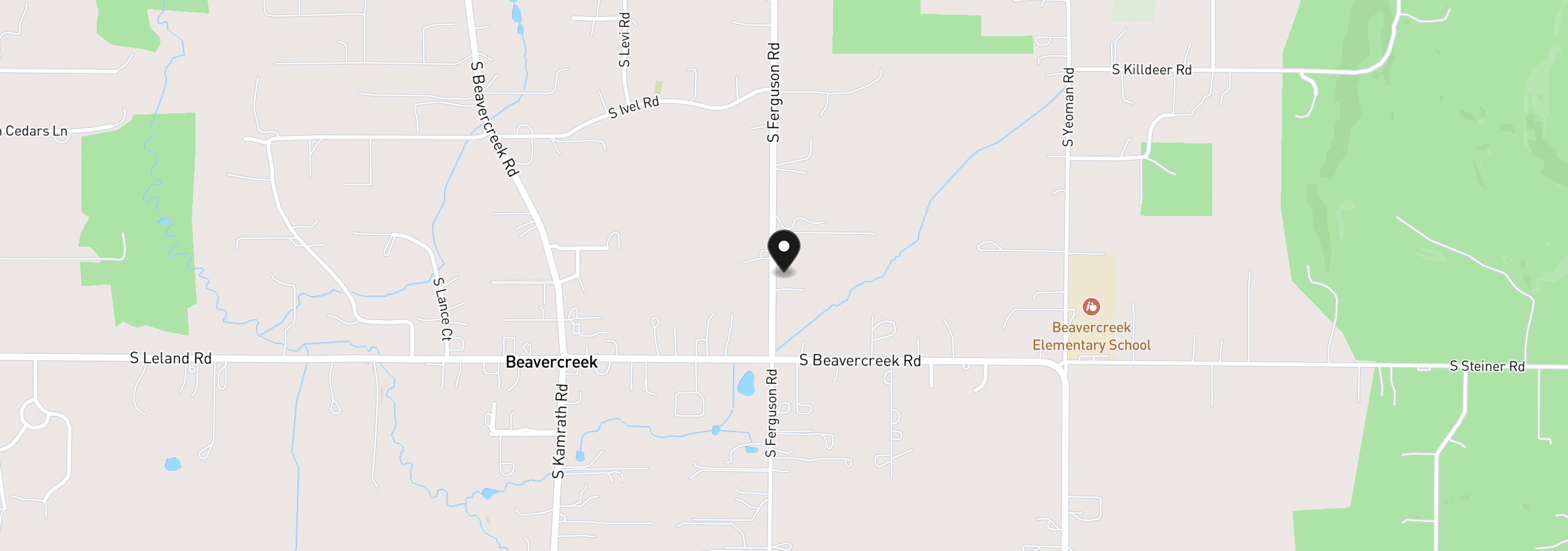 Map showing the location of 21862 S Ferguson Rd, Beavercreek, OR 97004