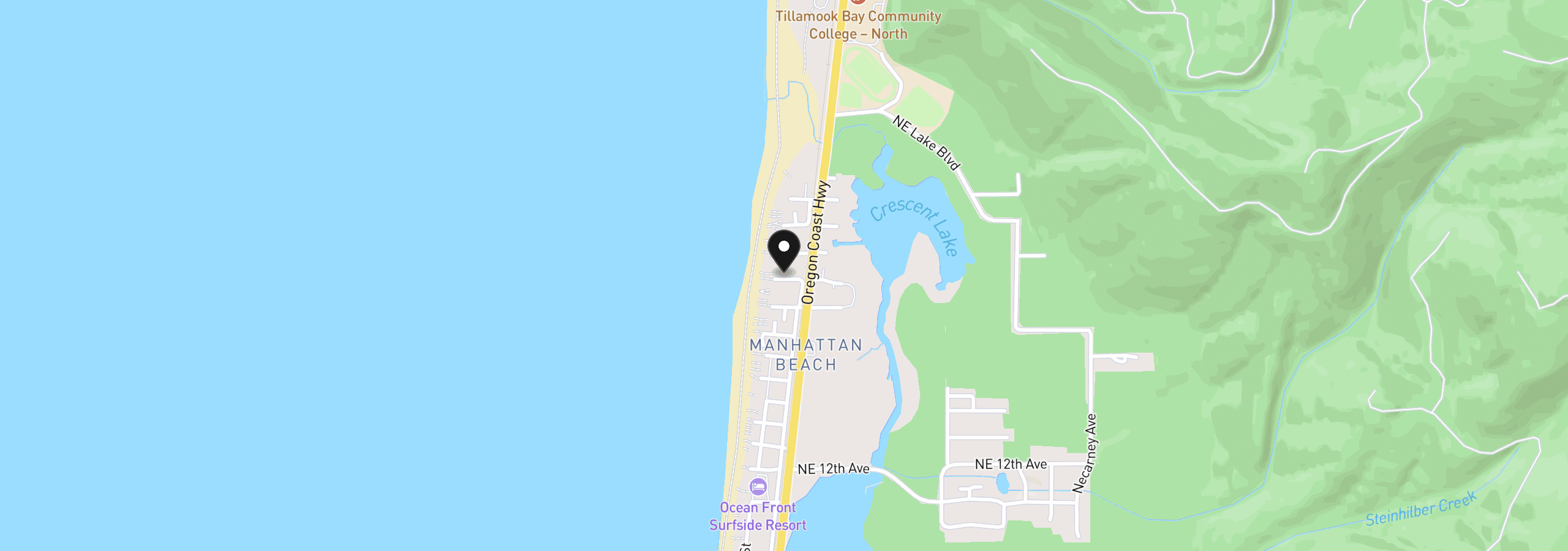 Map showing the location of 141 NW 20th Ave, Rockaway Beach, OR 97136