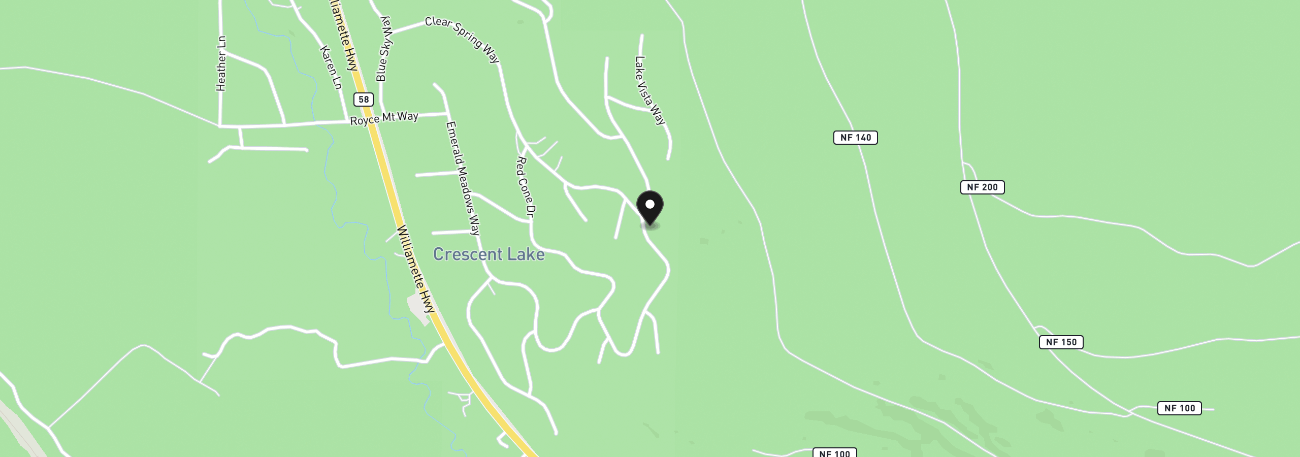 Map showing the location of 19 Elk Haven, Crescent Lake, OR 97733