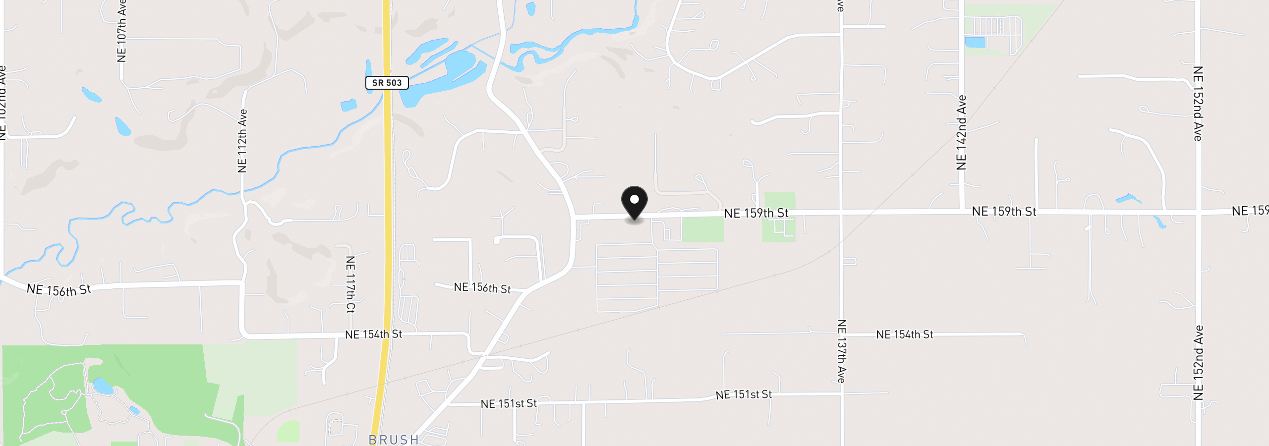 Map showing the location of 12807 NE 159th St, Brush Prairie, Wa 98606