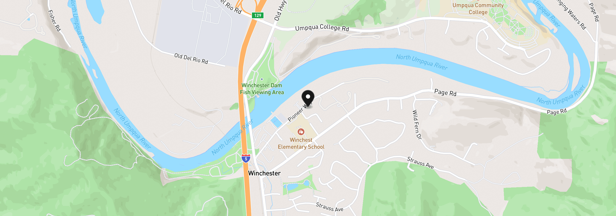 Map showing the location of 339 Pioneer Way, Winchester, OR 97495