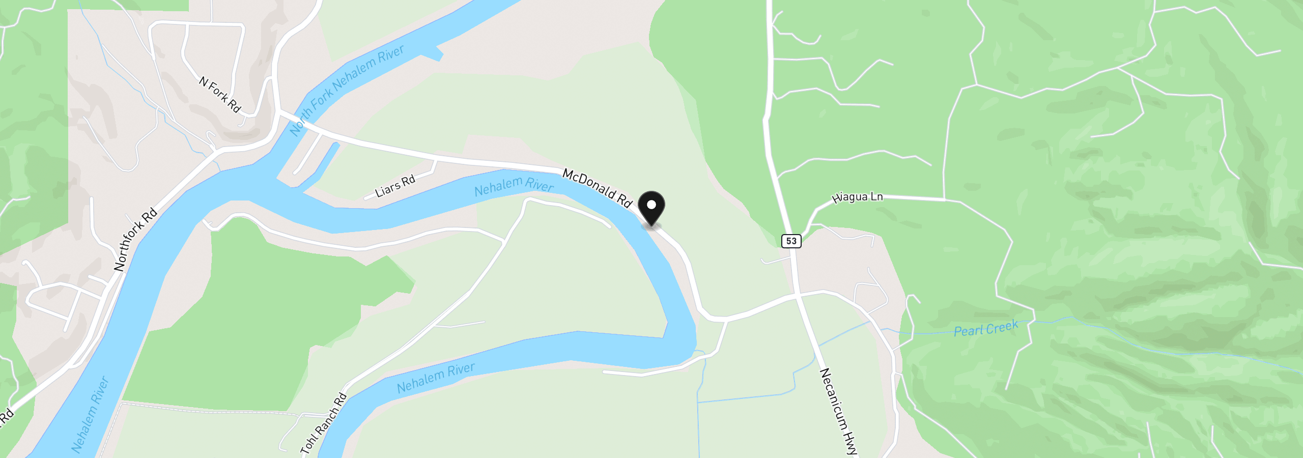 Map showing the location of 16235 Mc Donald Rd, Nehalem, OR 97131