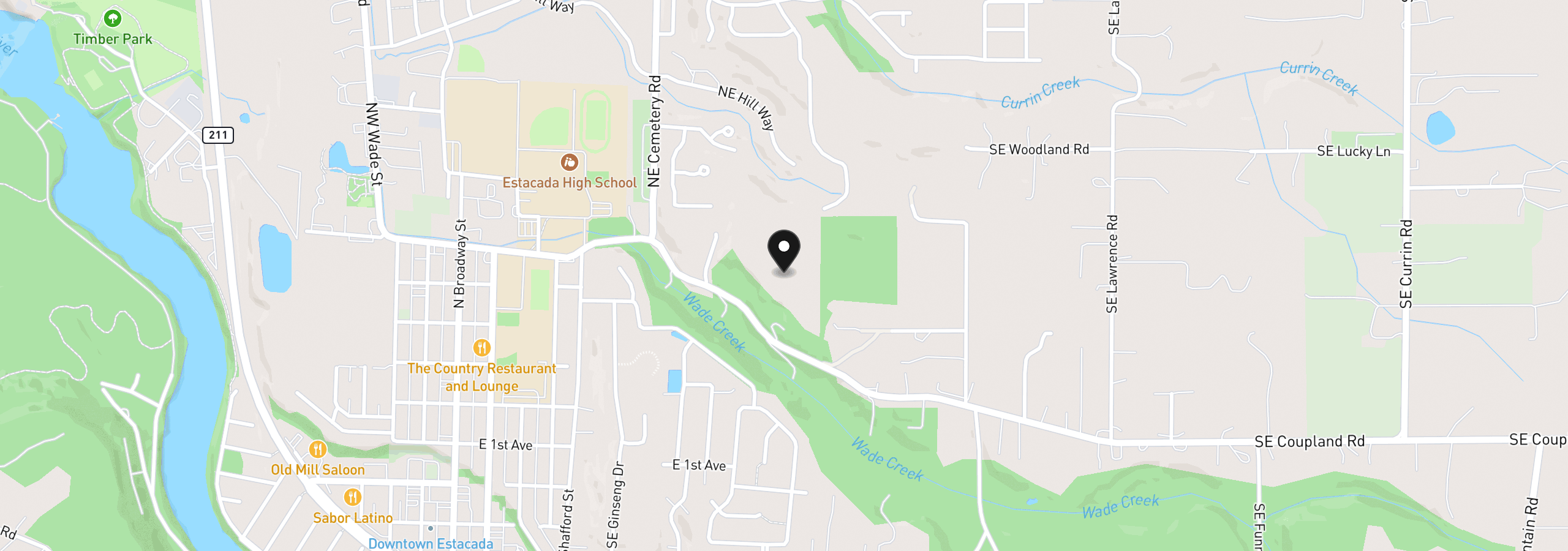 Map showing the location of Various, Estacada, OR 97023