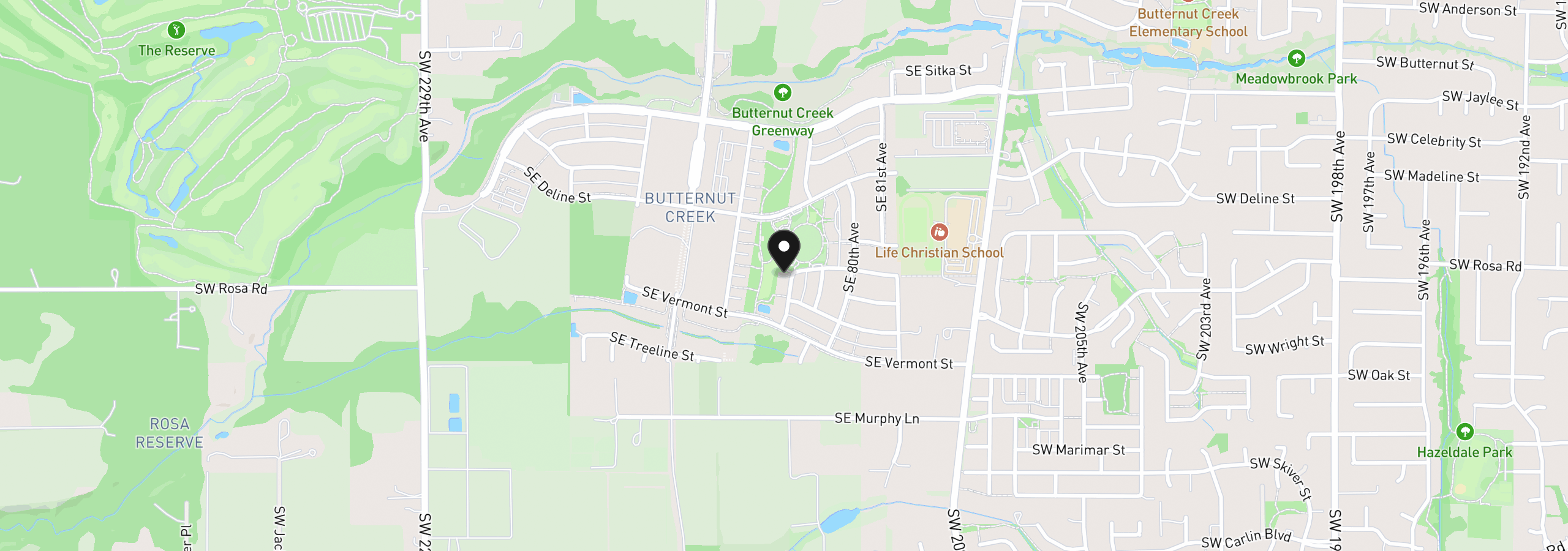 Map showing the location of 5701 SE 78th Ave, Hillsboro, OR 97123
