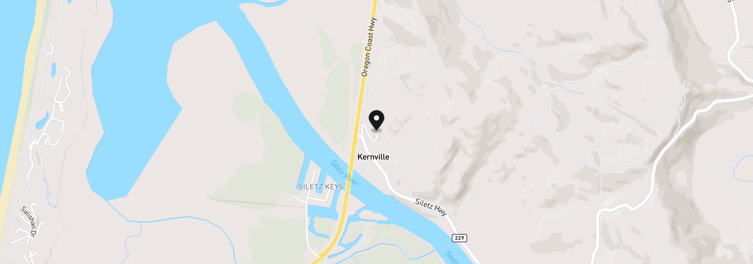 Map showing the location of 153 and 163 S Wells Dr, Lincoln City, OR 97367